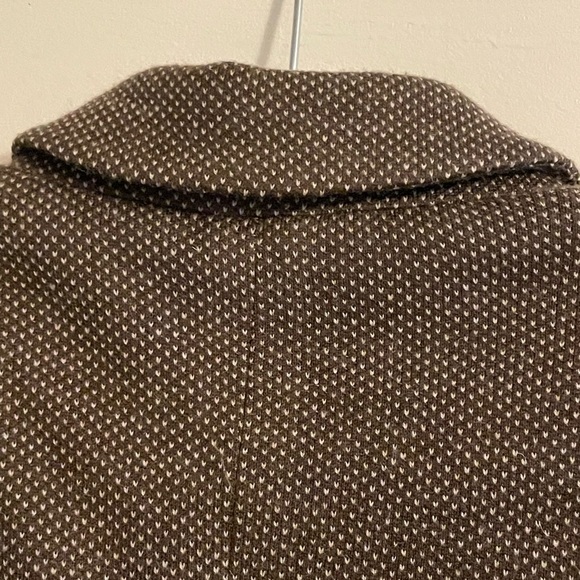 Max Mara Weekend Wool Blend Mixed Brown White Pattern Blazer Size Extra Small - Picture 10 of 13